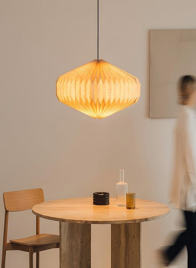 FIG Living Oblong 2 Pendant Lamp (Linen) | 38x38x18 cm (Small) | Luxury & Durable Handmade Origami Design Ceiling Lamp & Chandelier | Ideal for Dining Room, Living Room & Cafe (Bulb Not Included) - Image 2
